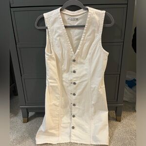 Abercrombie White Denim Dress Medium Petite